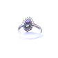 Sterling Silver Opal Peridot & Amethyst Suffragette Style Ring