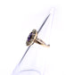 9ct Gold Amethyst Peridot & Pearl Suffragette Style Ring