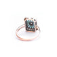 9ct Gold Emerald & Diamond Panel Ring