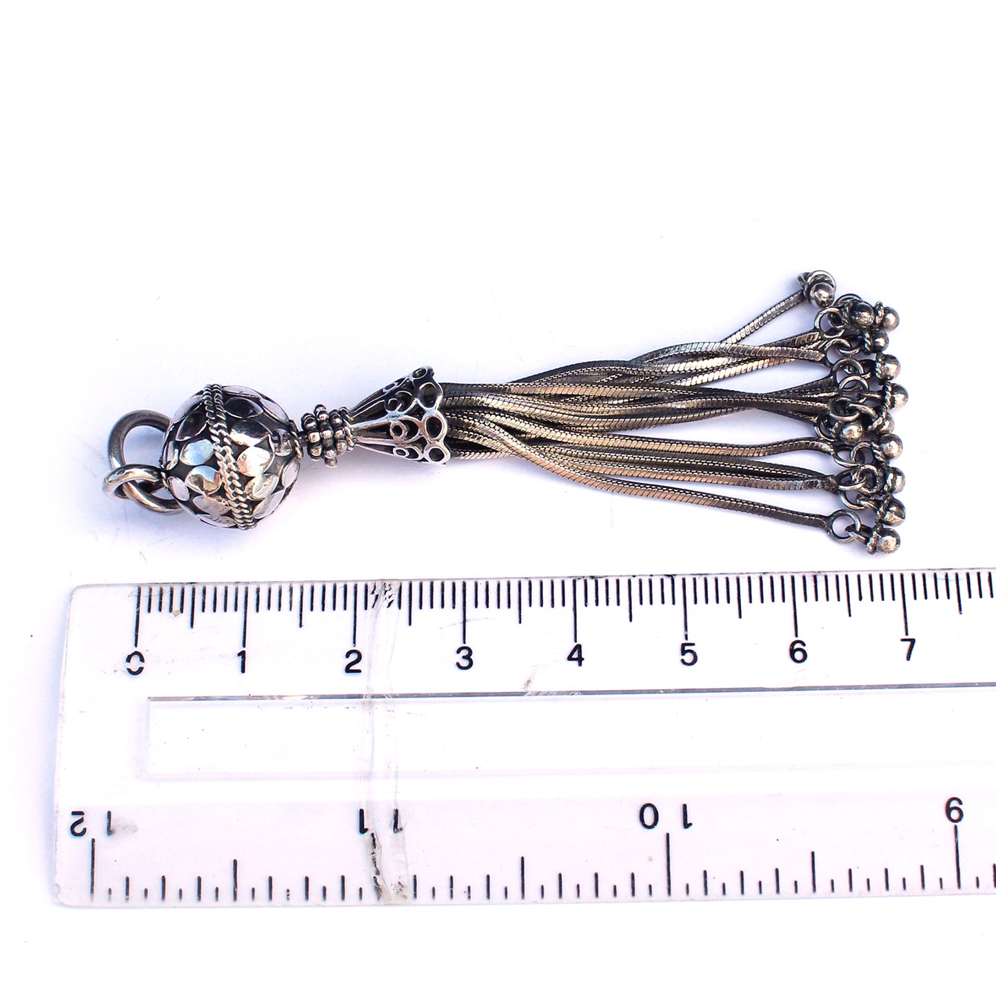 Vintage Sterling Silver Tassel Fob Pendant