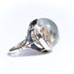 Vintage Sterling Silver Essex Crystal Ring with Spaniel Dog