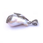 Sterling Silver Diamond Snake encrusted Baroque Pearl Pendant
