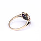9ct Gold Victorian Style Amethyst Peridot & Pearl Fleur Di Lis Ring