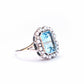 Impressive 9ct Gold Topaz Pearl Halo Ring