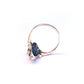 Sterling Silver Opal & Blue Enamel Navette Ring