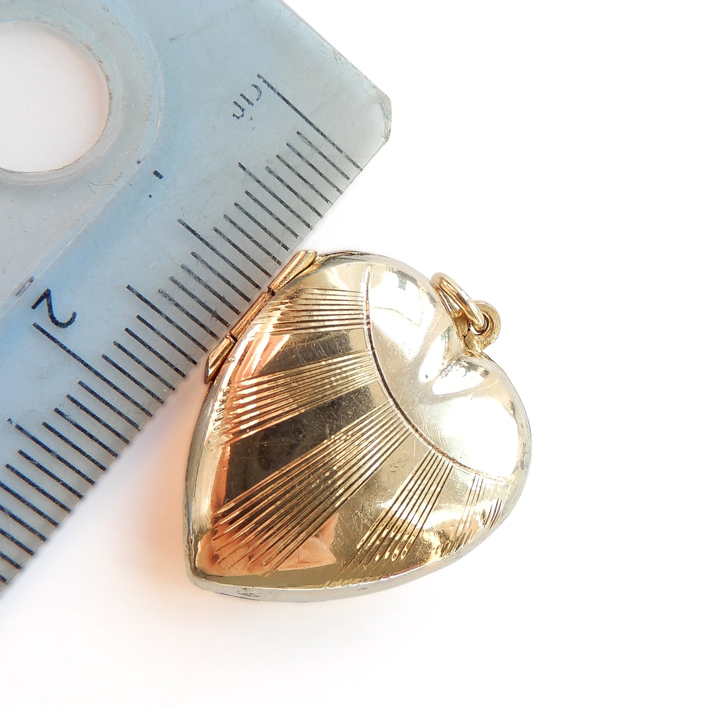 Vintage 9ct Gold on Silver Sunburst Heart Locket