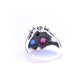 Sterling Silver Victorian Style Sapphire & Ruby Sweetheart Ring