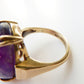 Vintage 9ct Gold Natural Amethyst Cabochon Ring