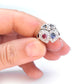 Sterling Silver Victorian Style Sapphire & Ruby Sweetheart Ring