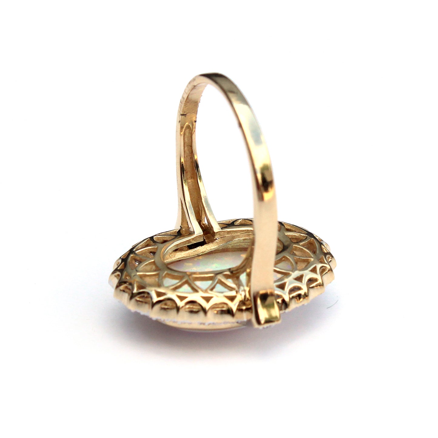 Impressive 9ct Gold Opal & Diamond Halo Ring