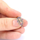 9ct Gold Victorian Style Amethyst Peridot & Pearl Fleur Di Lis Ring
