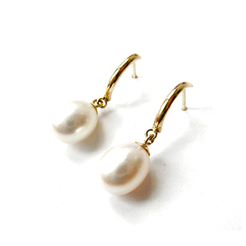 9ct Gold Pearl Drop Earrings