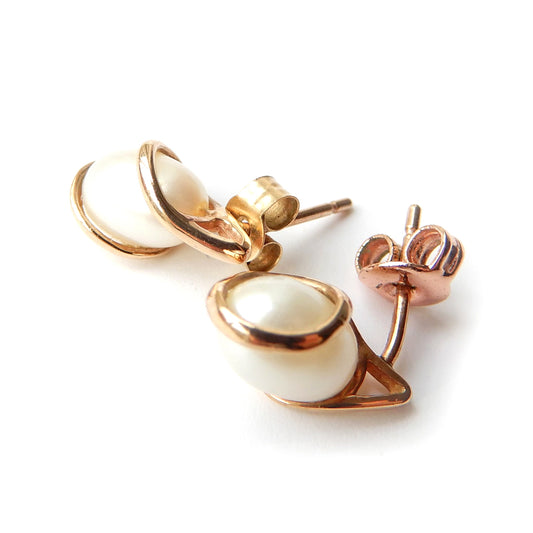 Vintage 9ct Gold Pearl Earrings