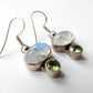 Vintage Sterling Silver Peridot & Moonstone Earrings