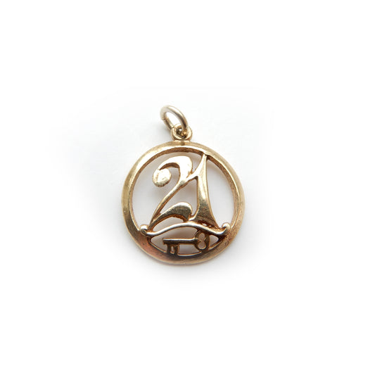 Vintage 9ct Gold 21st Birthday Pendant Charm