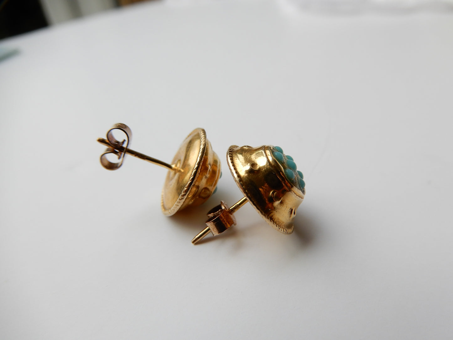 Victorian 15ct Gold Turquoise Stud Earring