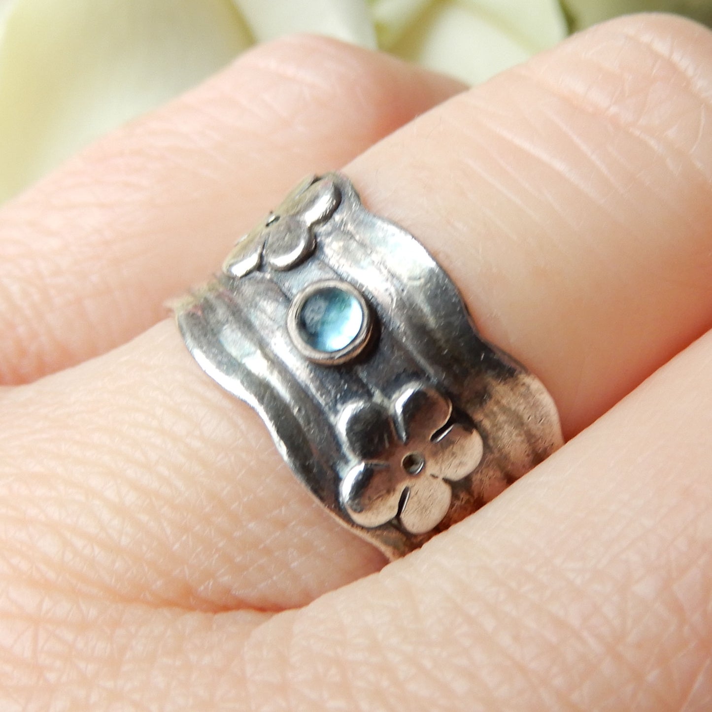 Vintage Solid Silver Moonstone Ring