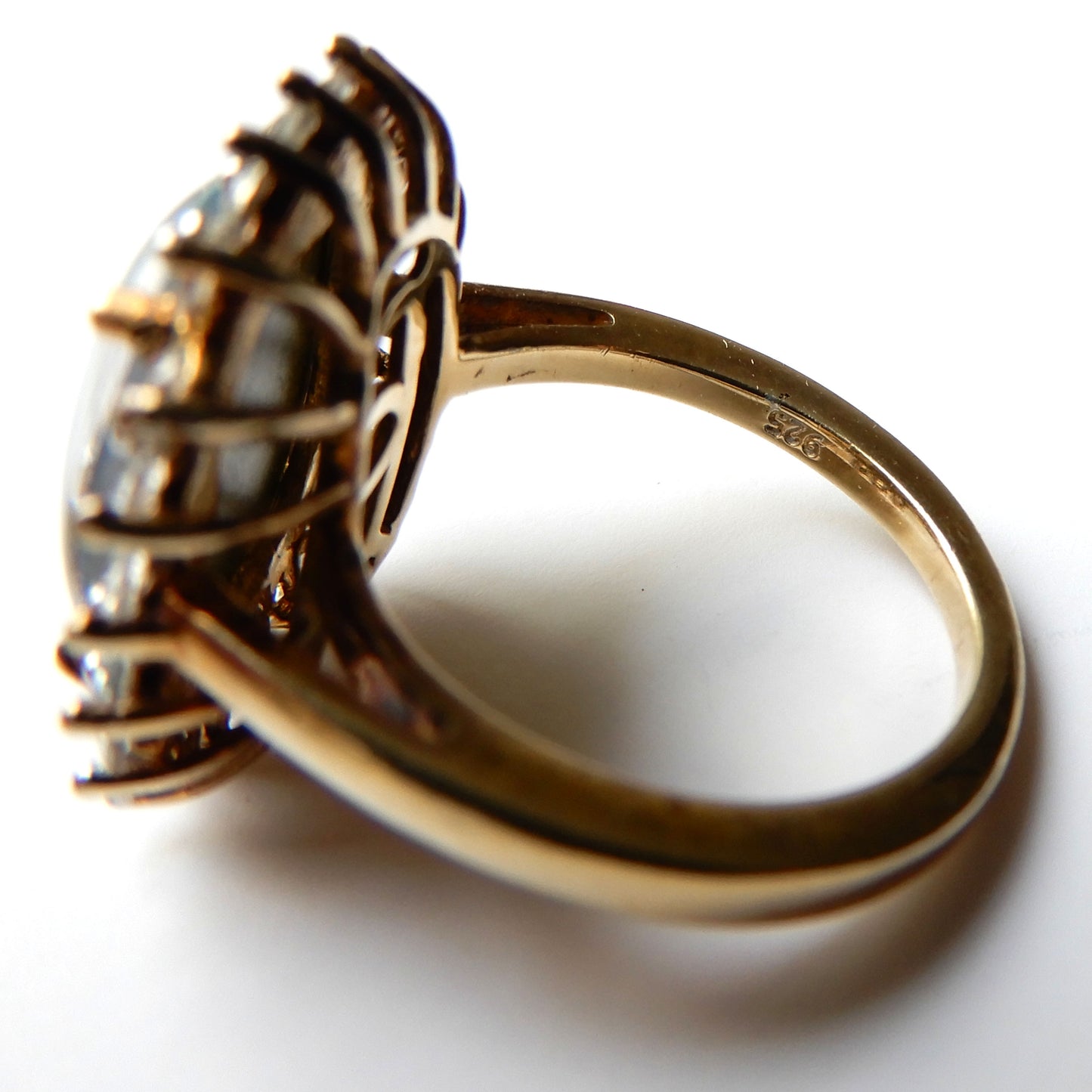 Vintage Solid Silver Vermeil Opal Doublet Ring