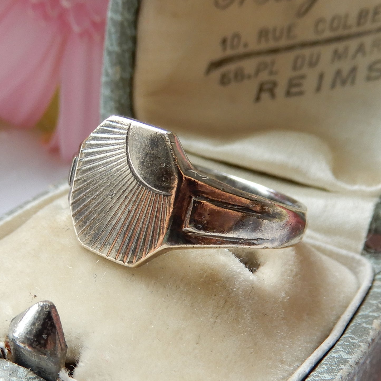 Vintage 9ct on Solid Silver Signet Ring