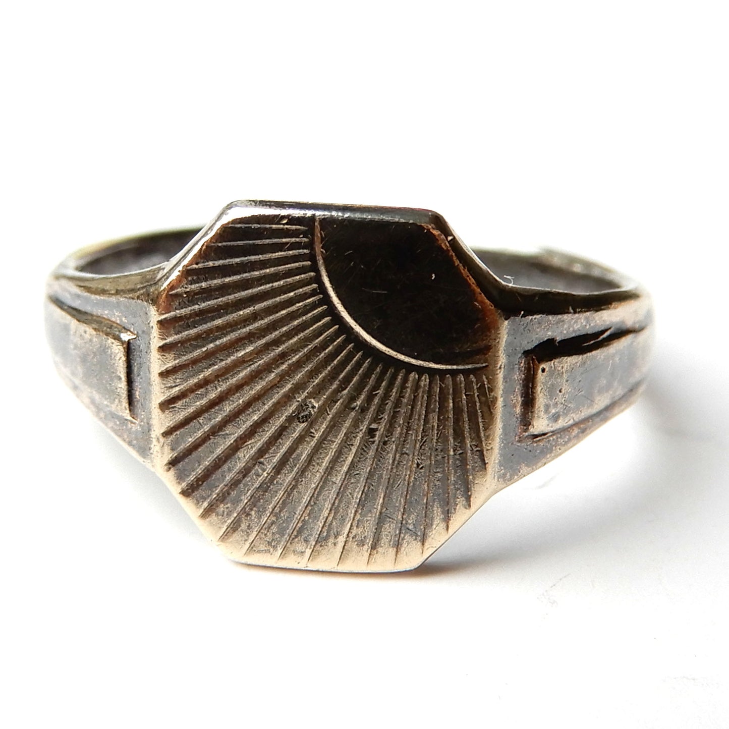 Vintage 9ct on Solid Silver Signet Ring