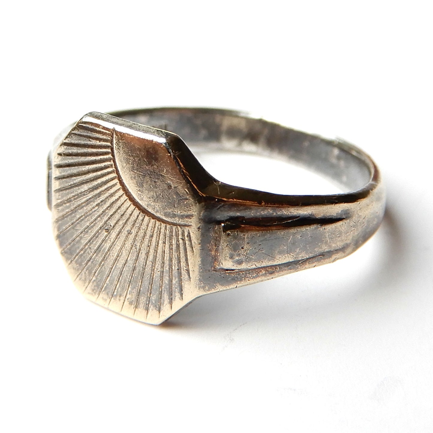 Vintage 9ct on Solid Silver Signet Ring