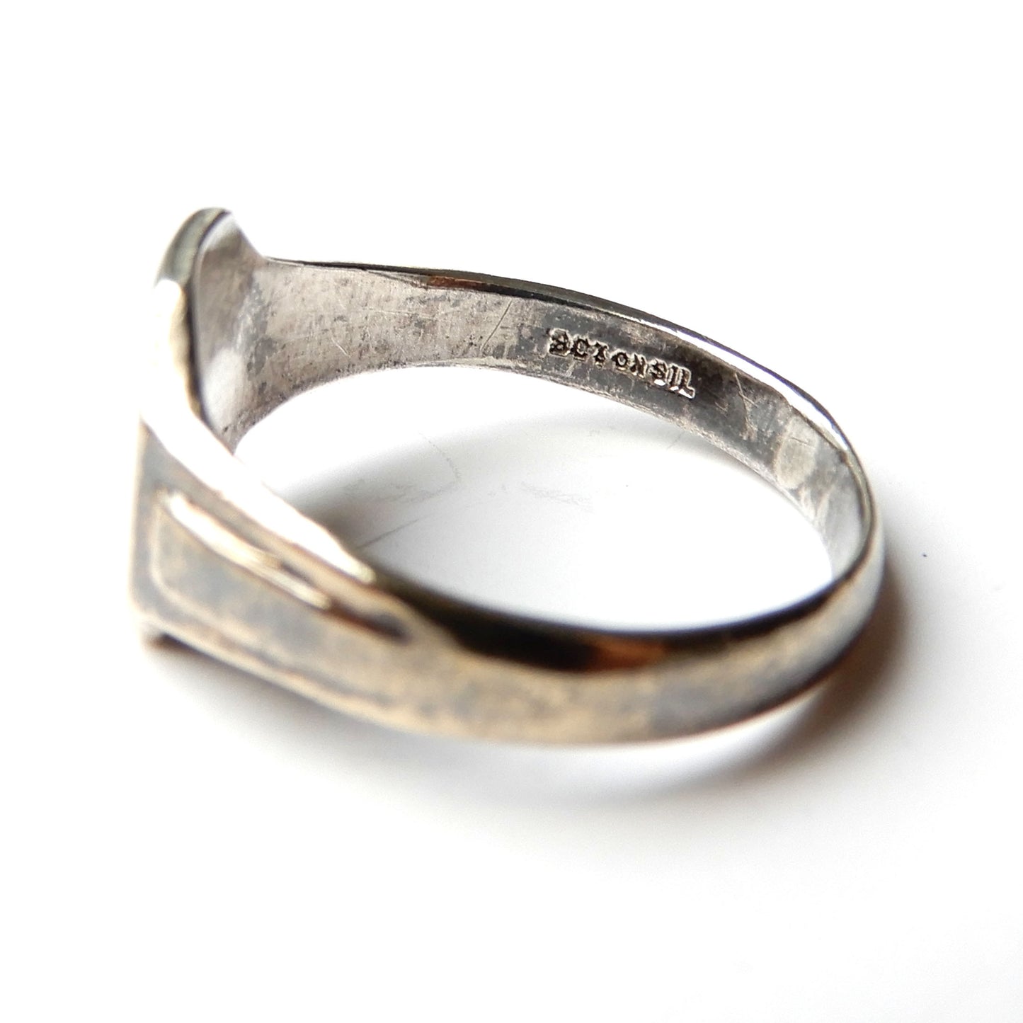 Vintage 9ct on Solid Silver Signet Ring