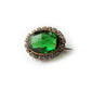 Antique Gilt Metal Emerald Paste Brooch