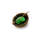 Antique Gilt Metal Emerald Paste Brooch