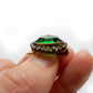 Antique Gilt Metal Emerald Paste Brooch