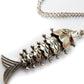 Heavy Vintage Sterling Silver Articulated Fish Pendant