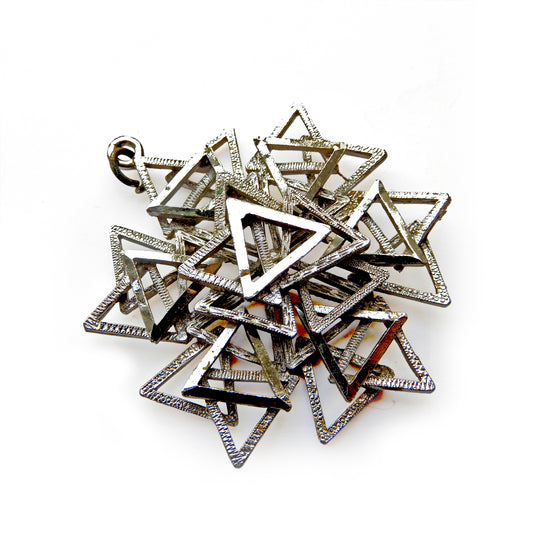 Large Retro Abstract Geometric Star Pendant