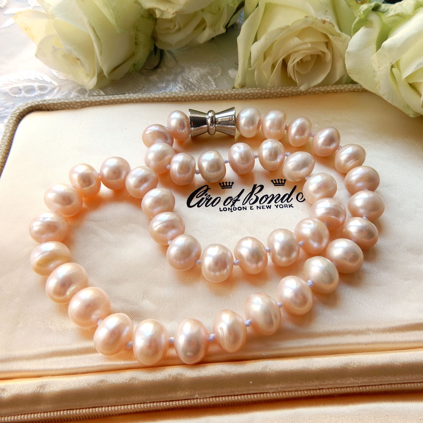 Baroque Pearl Hand Knotted Necklace 18inches