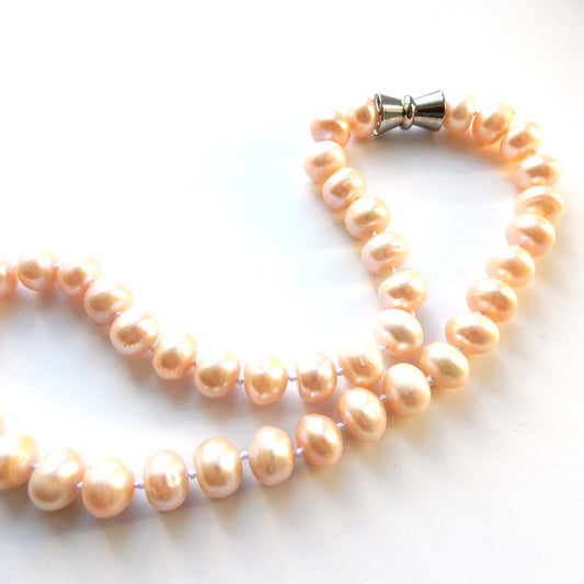 Baroque Pearl Hand Knotted Necklace 18inches