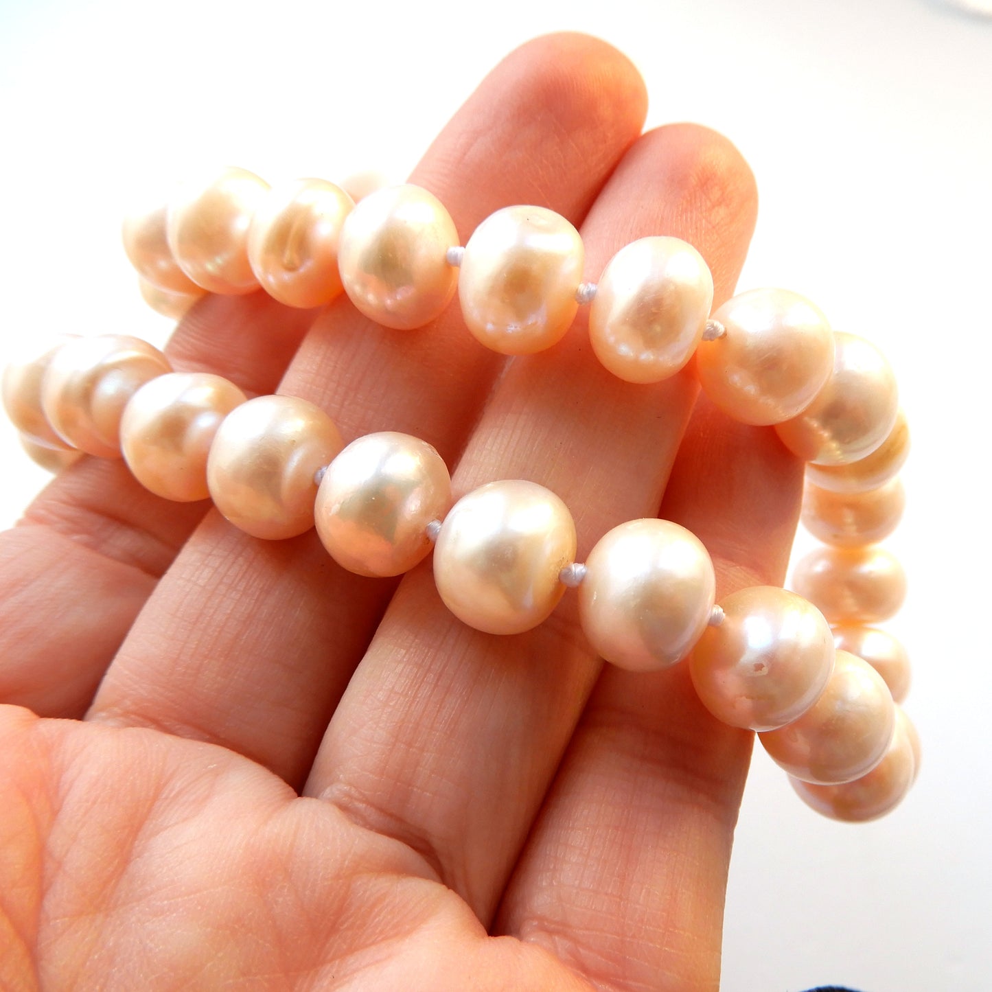 Baroque Pearl Hand Knotted Necklace 18inches