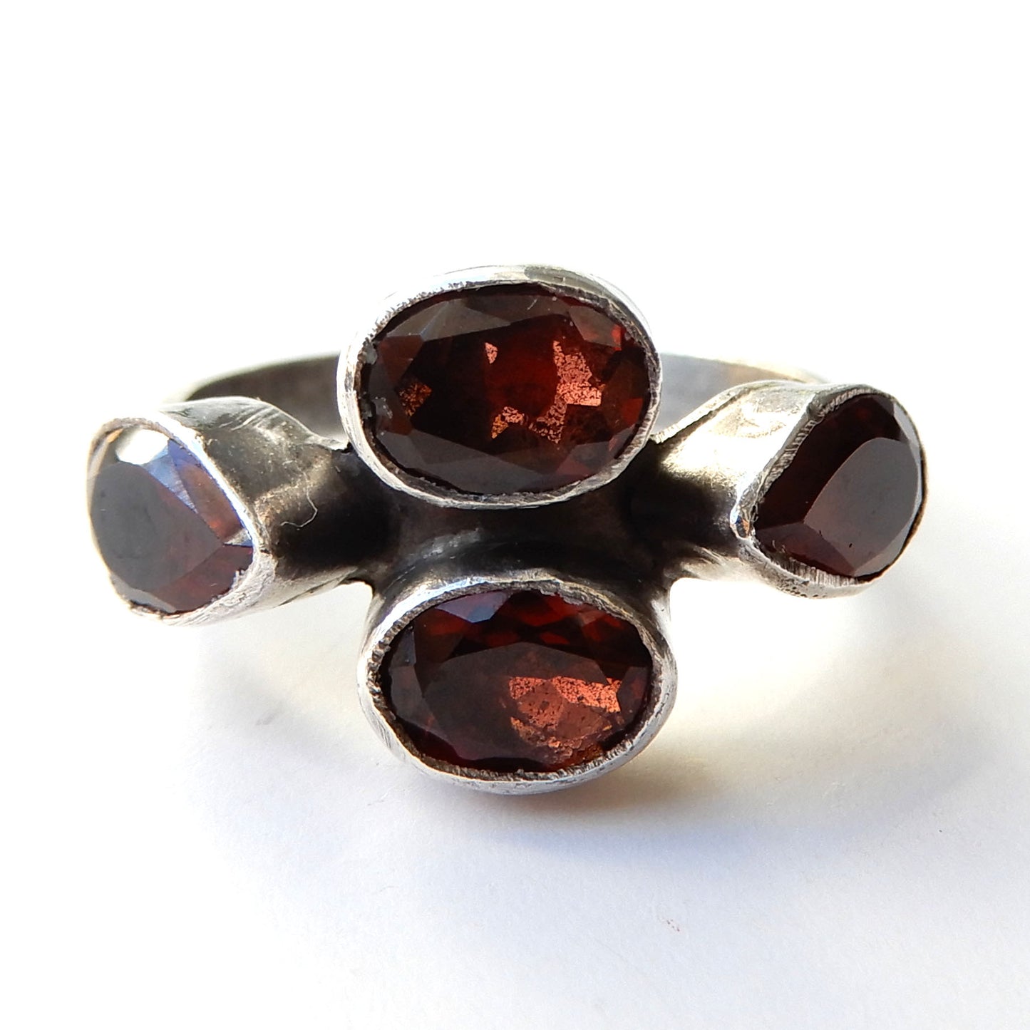 Vintage Sterling Silver Garnet Ring