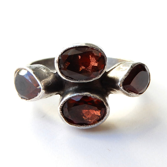 Vintage Sterling Silver Garnet Ring