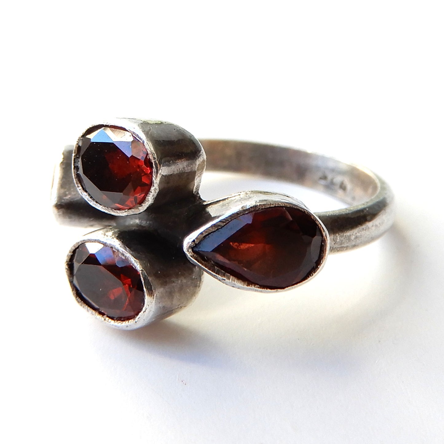 Vintage Sterling Silver Garnet Ring