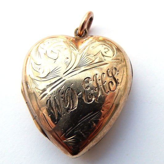 Vintage 9ct Gold Back & Front Heart Locket