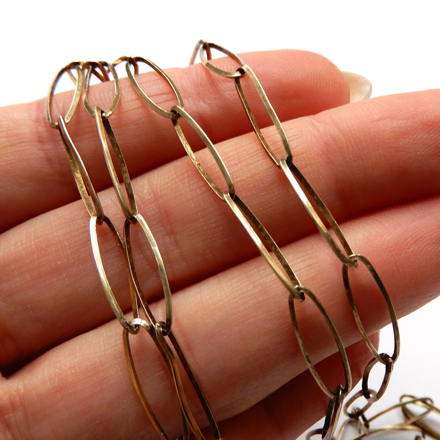 Vintage Italian Sterling Silver Paper Link Chain 38" (10.5grams)