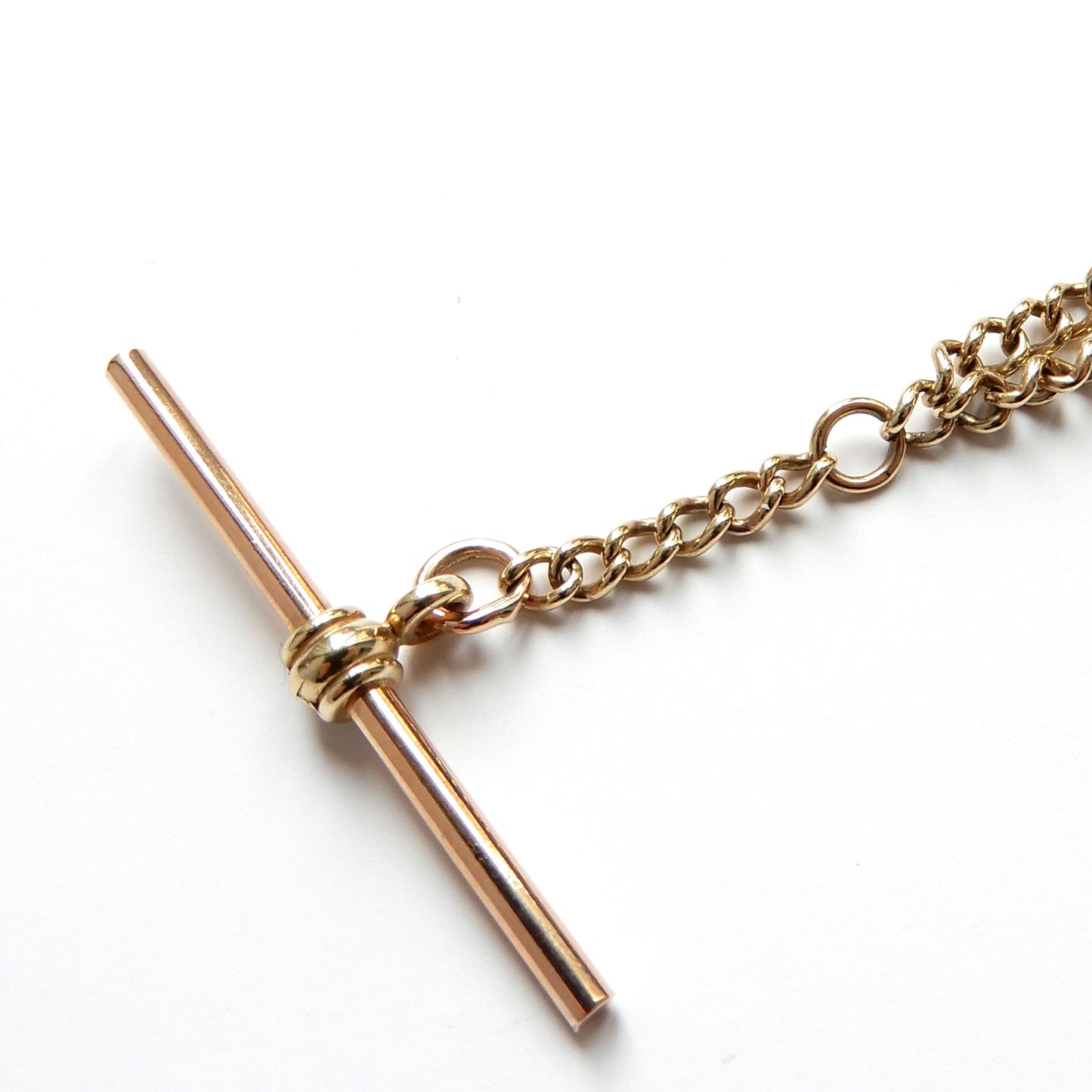 Vintage 9ct Gold T Bar Chain with Dog Clips 22" (19.8grams)