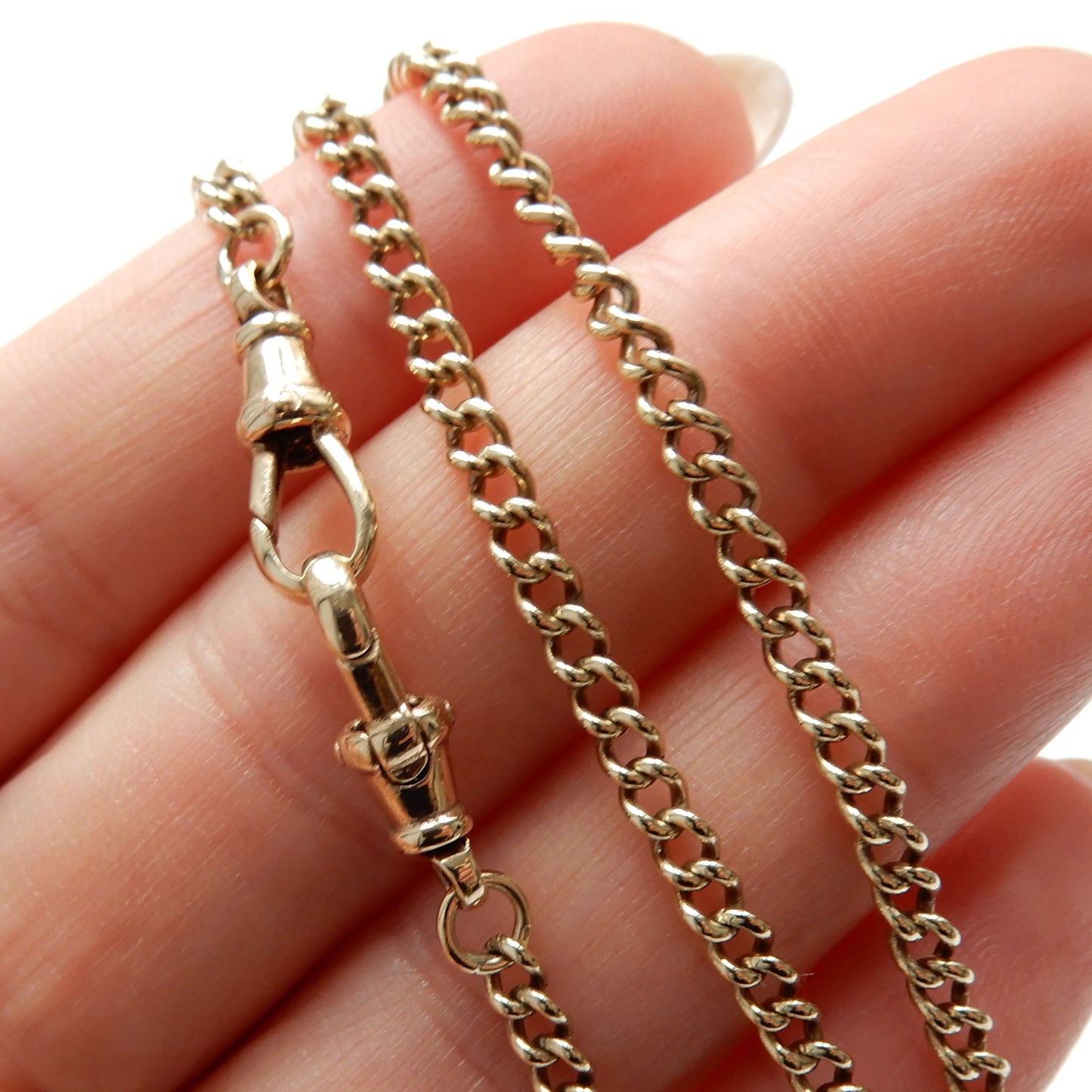 Vintage 9ct Gold T Bar Chain with Dog Clips 22" (19.8grams)