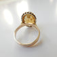 Antique Silver & 9ct Gold Citrine Cocktail Ring