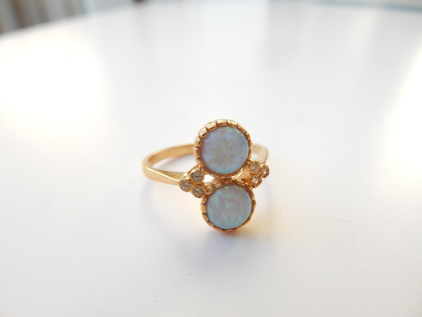 Sterling Silver Vermeil Opal Ring