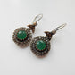 Vintage Solid Silver Green Chalcedony Ring Earring & Pendant Matching Jewelery Set