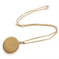 Vintage Rolled Gold Circle Locket with Long Chain