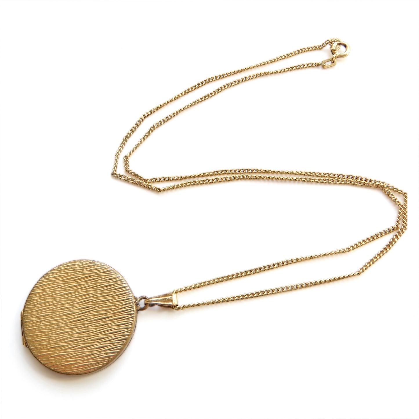 Vintage Rolled Gold Circle Locket with Long Chain