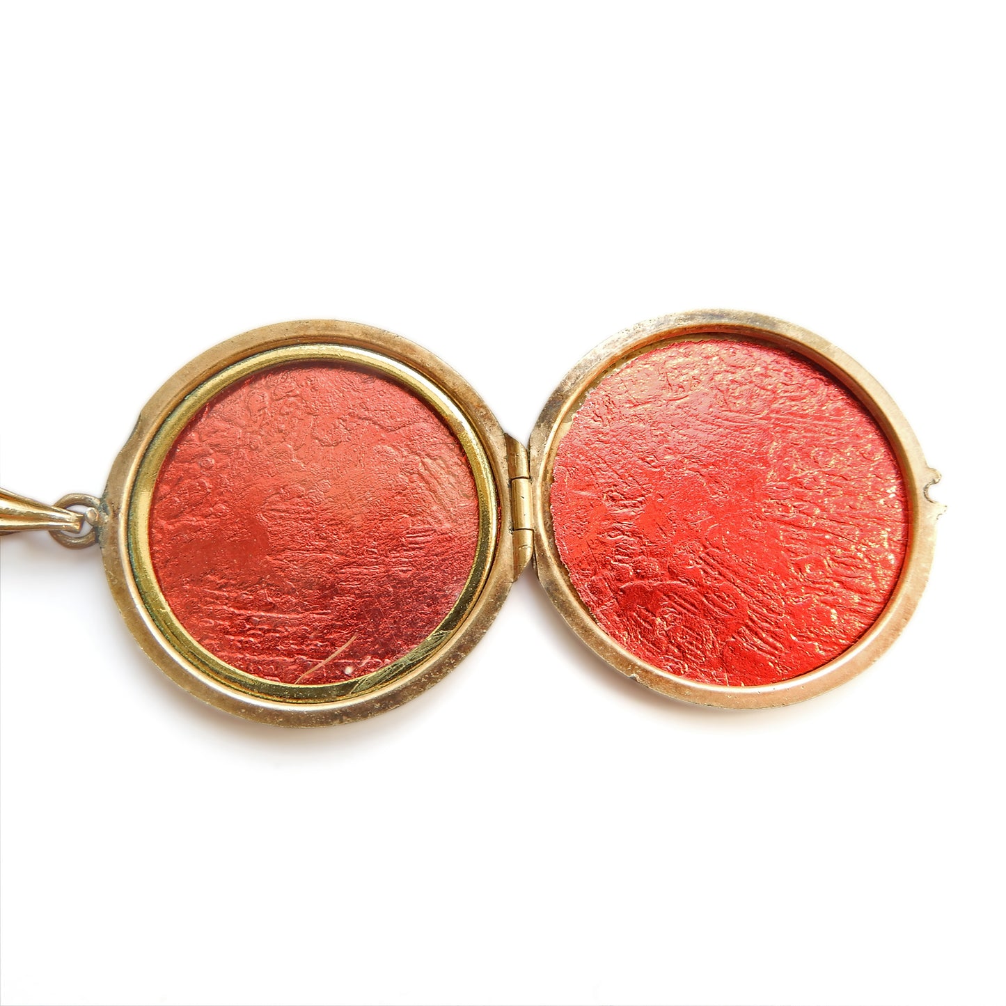 Vintage Rolled Gold Circle Locket with Long Chain
