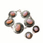 Antique Hammered Dragons Breath Disc Panel Bracelet with Earrings