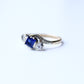 Art Deco 9ct Gold Platinum Sapphire Paste Ring US Size 6 1/4 UK N
