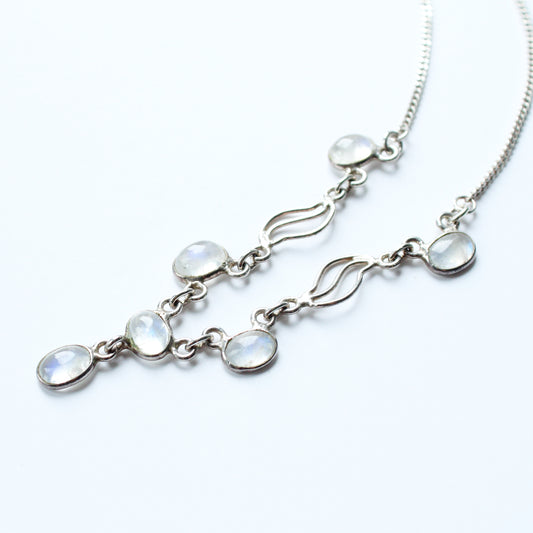 Solid Silver Moonstone Necklace